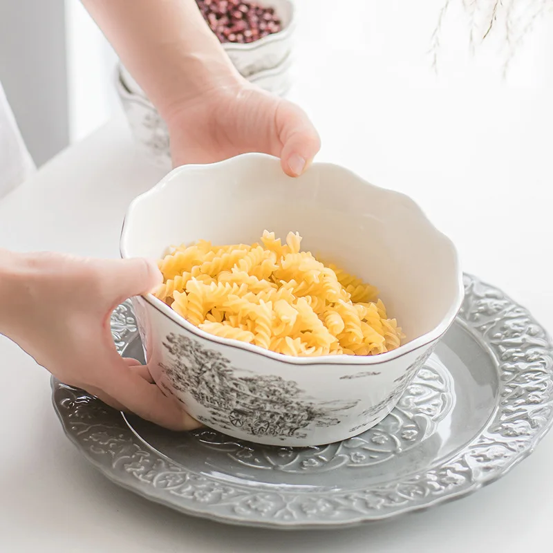 The new wholesale Chinese ceramic tableware is suitable for home tableware sets in restaurant kitchens