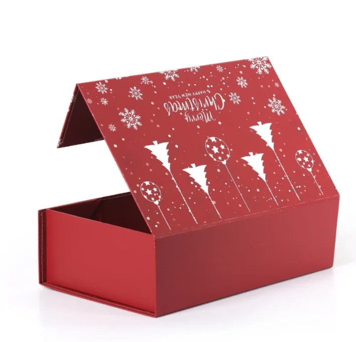 Red New Year Gift Packaging Box Merry Christmas Exquisite Magnetic Paper Box Christmas Gift Advanced Packaging Box