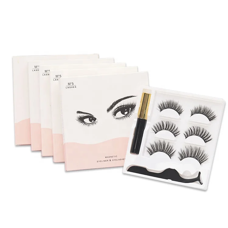 Waterproof Eyeliner Mink False Lashes Magnet Magnetic Eyelashes Custom Packaging Box