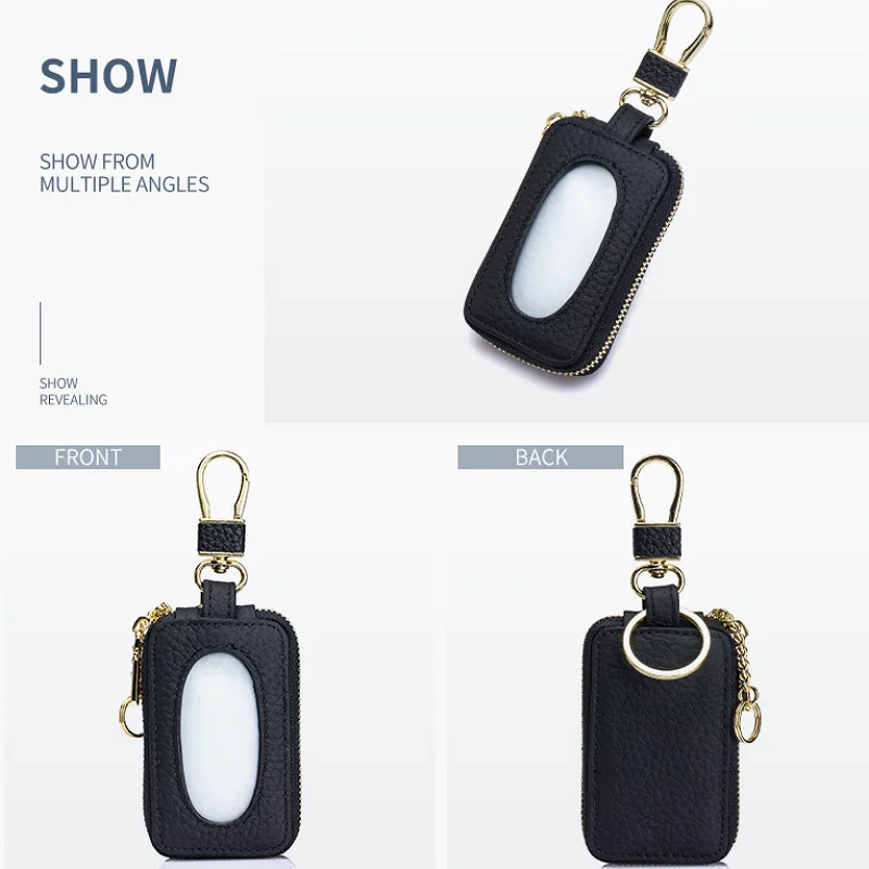 New Design Universal Key Holder Card Holder Key Pouch Wallet Genuine Leather Car Key Bag