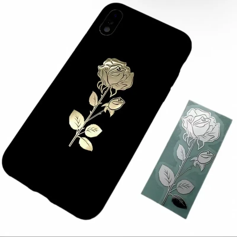Wholesale custom cut transfer metal logo stickers waterproof decal 3d electroplated nickel sticker for cell phone