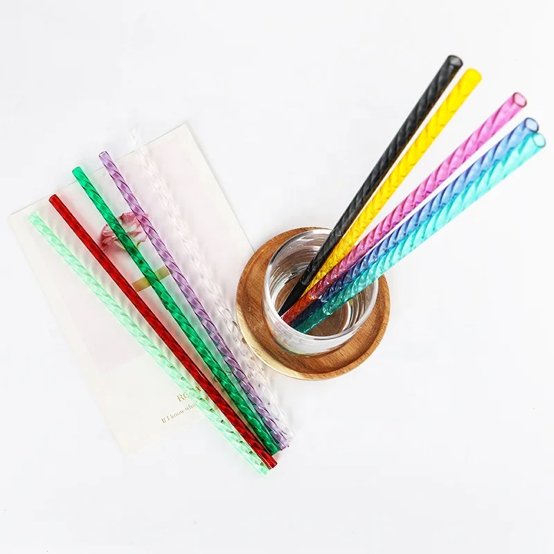 hot sale Colorful hard plastic drinking reusable straws spiral plastic straw