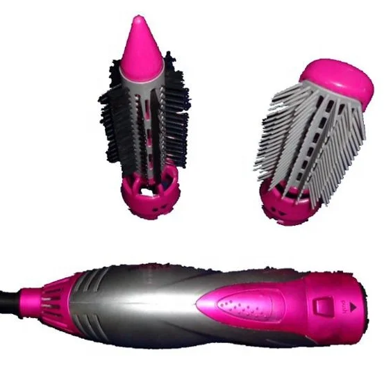 CE GS CB approved 800W~1000W hot air hair brush hair straightener with two interchangeabkle styling attachments