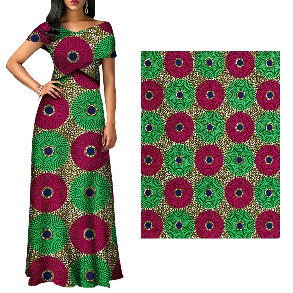 100% polyester oem African wax printed fabric double-sided printed wax national dress garment imitation batik fabric