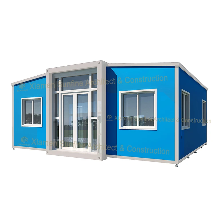 Shipping fast food container house windows roof prefabricated fully furnished low cost modular prefab house store