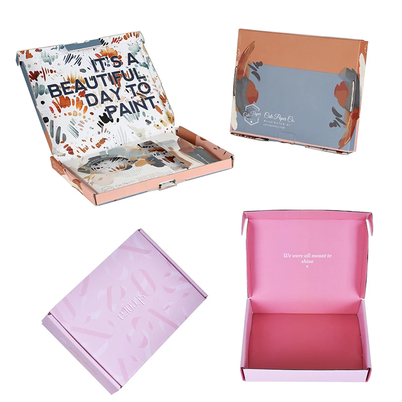 Коробки, бумажные, розовые, пустые, прямоугольные, Ningbo, упаковка для одежды, Caixa Envio, складные коробки, оптовая продажа, картонная почтовая коробка на заказ