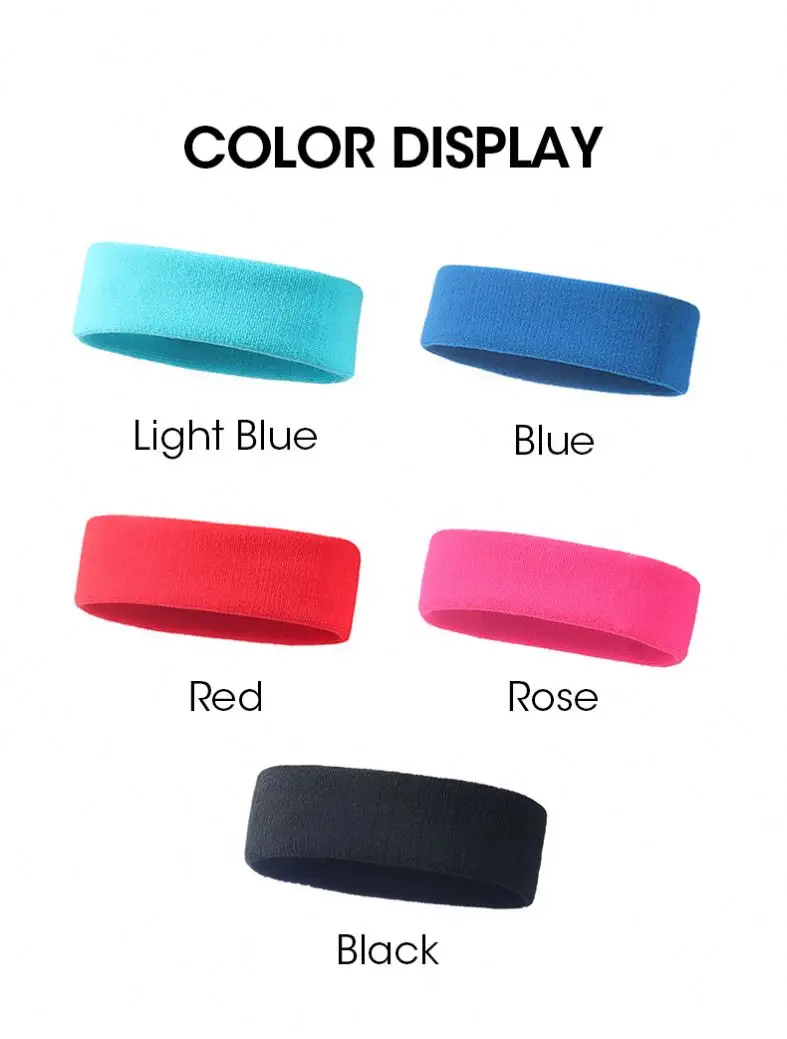 Custom Women Cotton Knitted  Elastic Head Sports Tennis Headband Sweatband
