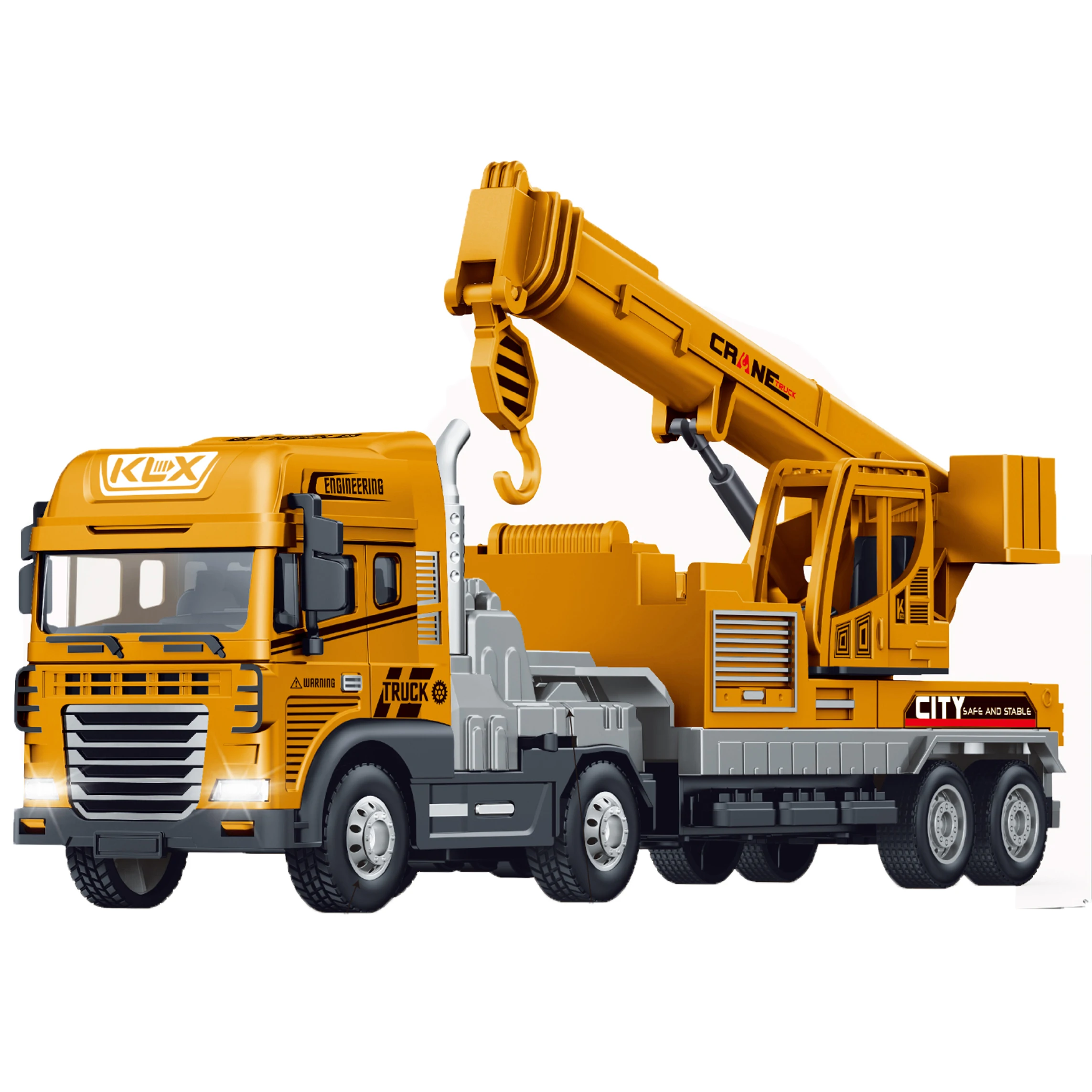 High Quality Friction Alloy   Engineer Car  Alloy  Die Cast 1:24 Crane Vehicle  With Light and Music