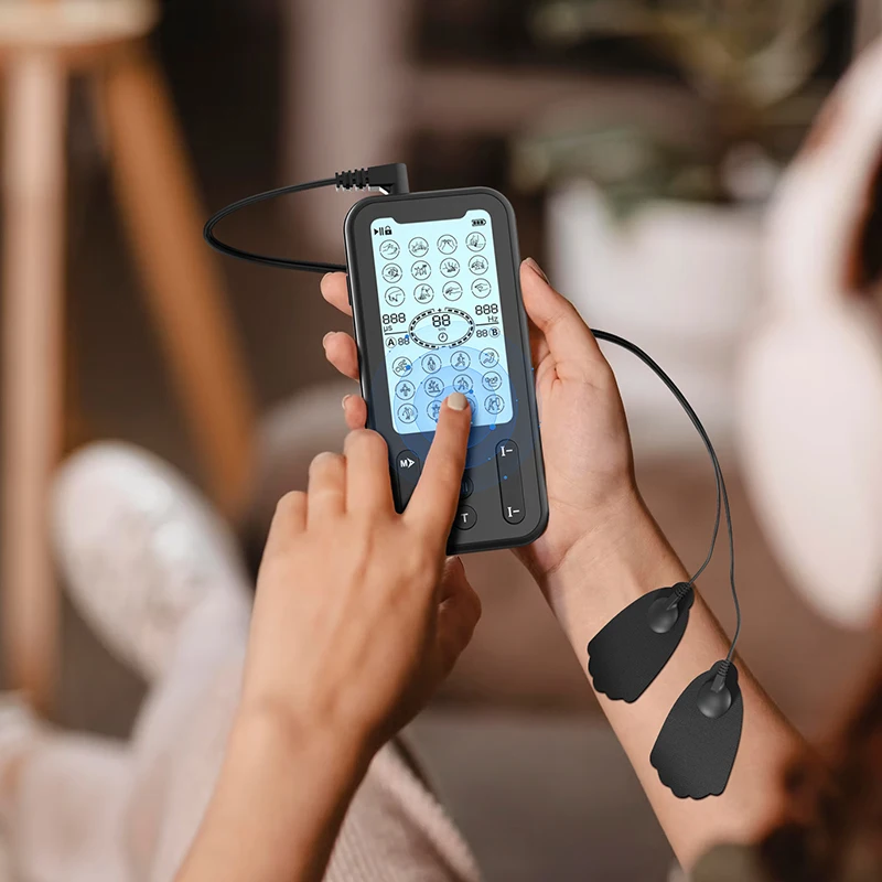 Advanced Physical Therapy Device 2-in-1 TENS EMS Device for Muscle Recovery and Pain Relief with Electric Pulse Therapy