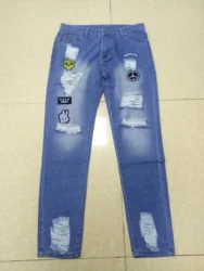 Мужская обувь в стиле «хип-хоп» с эффектом потертости в уличном стиле, с молнией, рваные зауженные фигуру джинсы на складе может Перевозка груза падения