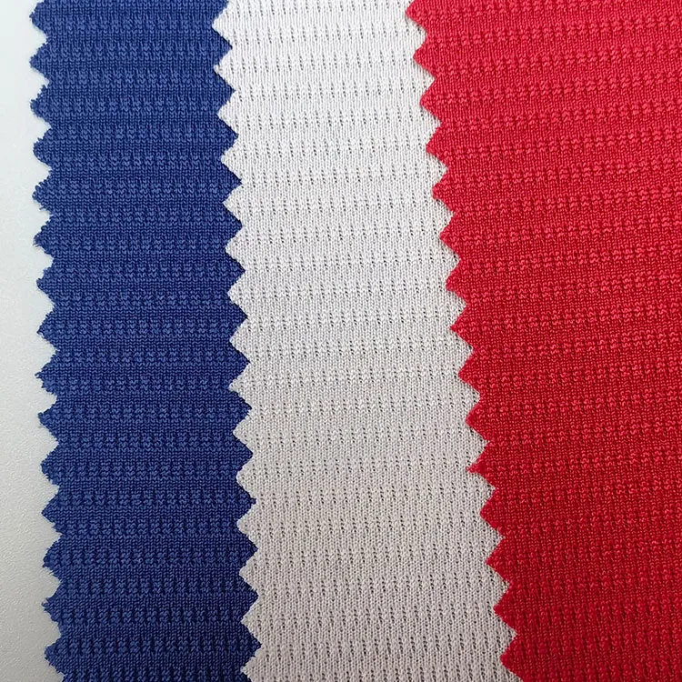 Factory direct sale 210gsm 100%polyester mesh honeycomb plaid bird eye fabric for t-shirt