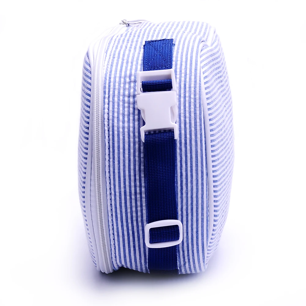 Wholesale Monoogrammed Kids Insulated Seersucker School Lunch boxes DMA09344