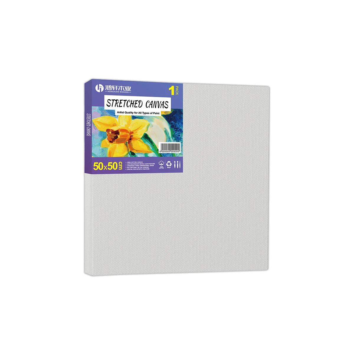 Custom Art Supplies Stretched Canvas, 380g Cotton Canvas Frame for Painting, Blank Art Canvas for Oil Acrylic Painting, Tempera