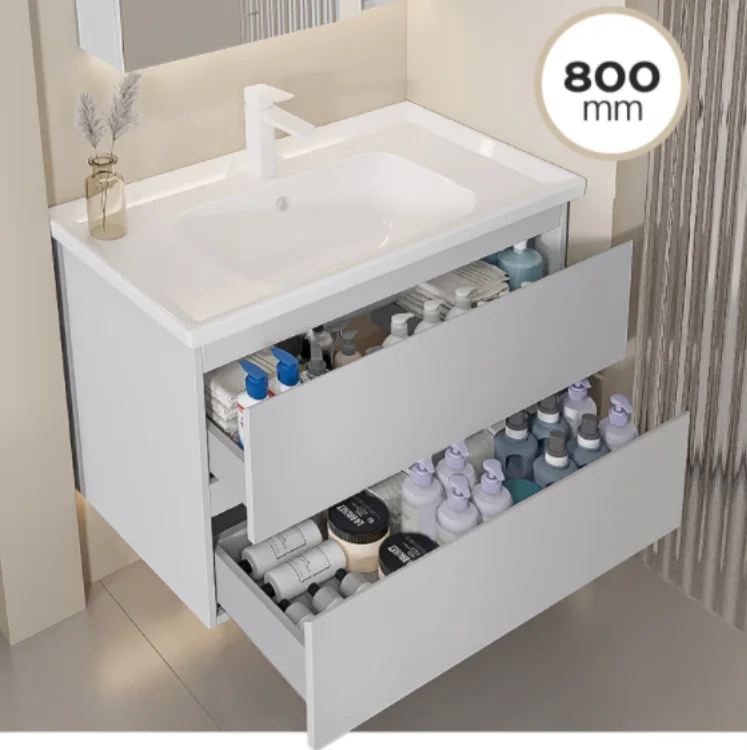 HZ Sink Unique Waterproof Finished Bathroom Cabinets Vanity Wall Bathroom Modern With Mirror Wash Basin For Hotel