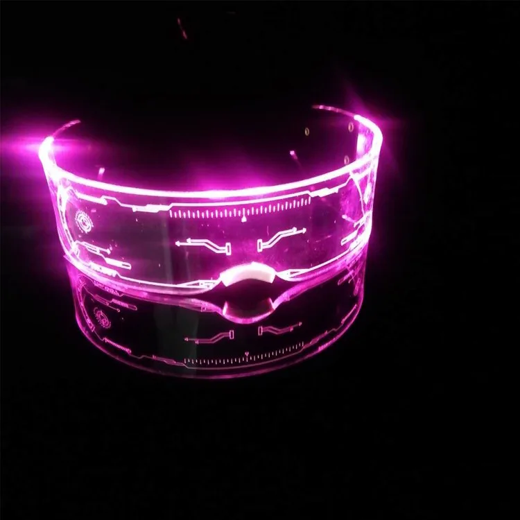 cyber punk glasses Neon Nightlife LED Light Up Glasses Cyberpunk Rezz Visor Robocop Futuristic Electronic Lights
