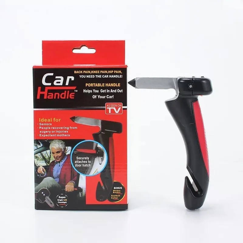 Multi-Function 4 In 1 Emergency Car Window Breaker Safety Glass Hammer With LED Light car handle