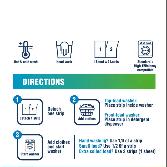 Eco Laundry detergent strips laundry detergent sheets