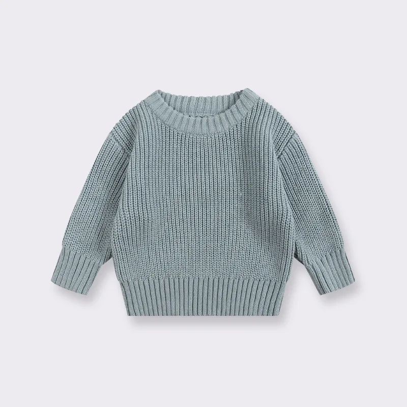 Long Sleeves Loose Children Kids Knitting Pullover Cotton Baby Boys Girls knit Sweater Toddler Jumper