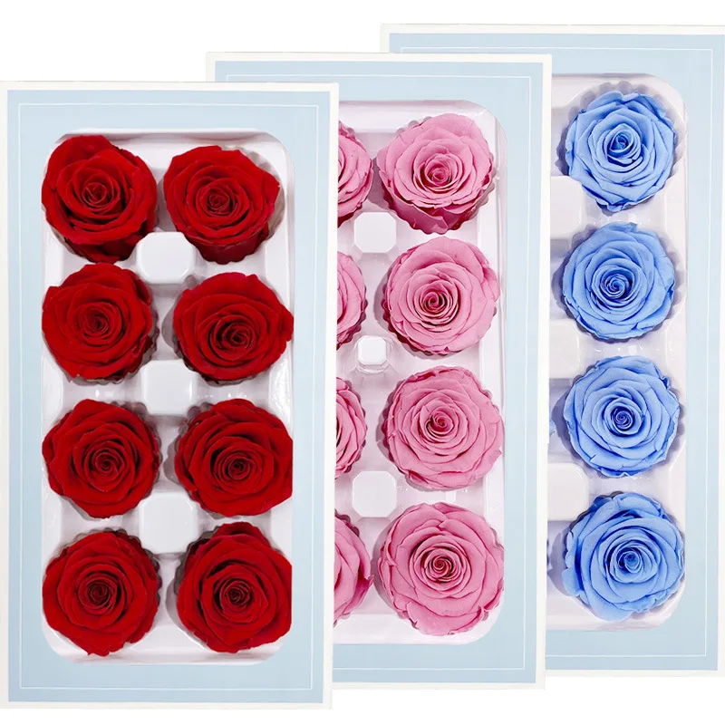 High Quality 4-5 cm B Grade Roses Factory Direct Supply Weddings Gifts Decor Natural Material Roses Preserved Flowers