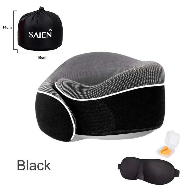 Support OEM & ODM Hot Selling Travel Neck Pillow Memory Foam Filling with Cotton Fabric Comfortable Fit Neck Pillow