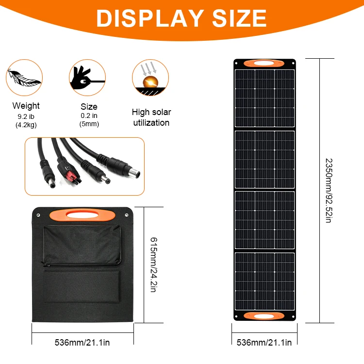 Fast delivery US warehouse 200w Folding Solar Photovoltaic Panel Portable Solar Panel Outdoor Foldable Panel for Power Station