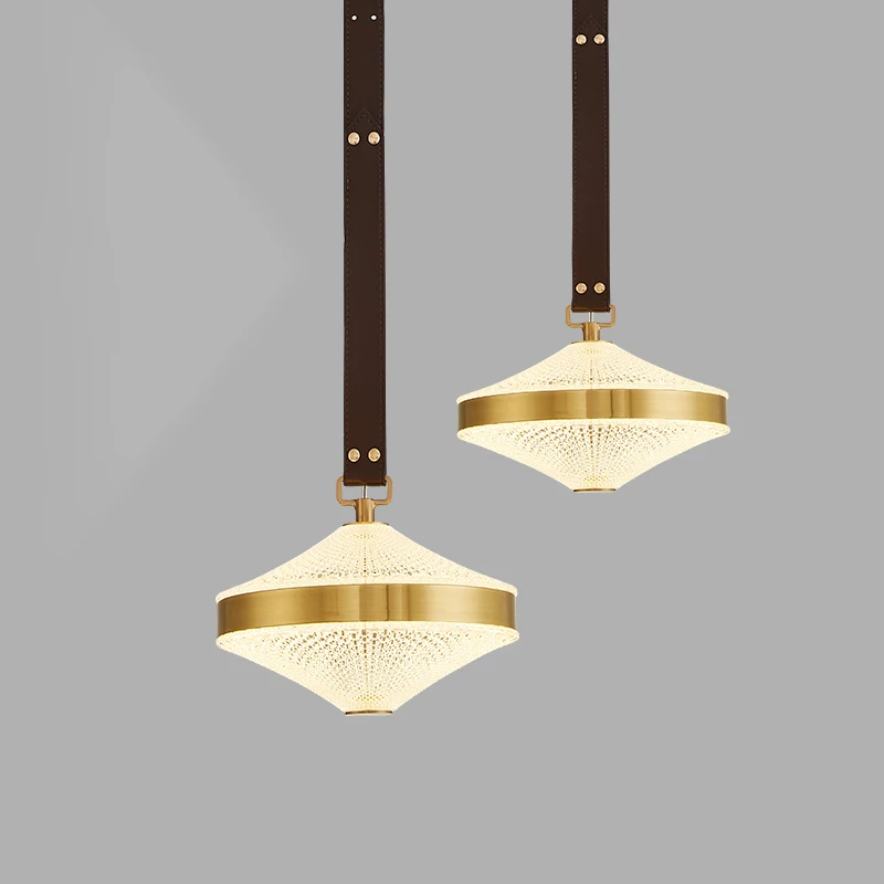 Modern Internet celebrity light luxury bar chandelier restaurant lamp all copper Nordic belt crystal glass bedroom bedside lamp