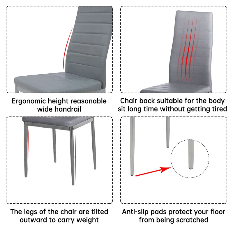 Hotel restaurant black pu leather banquet seat and metal leg chairs high back PU leather dining chair