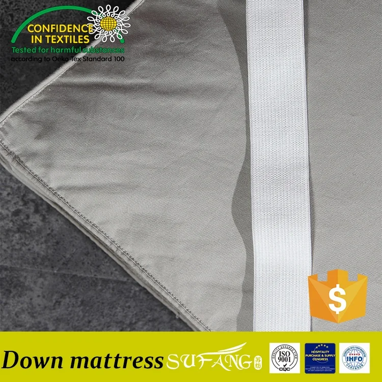 Sufang brand hotel supply 2 layers 10cm height microfiber down filling mattress topper pad