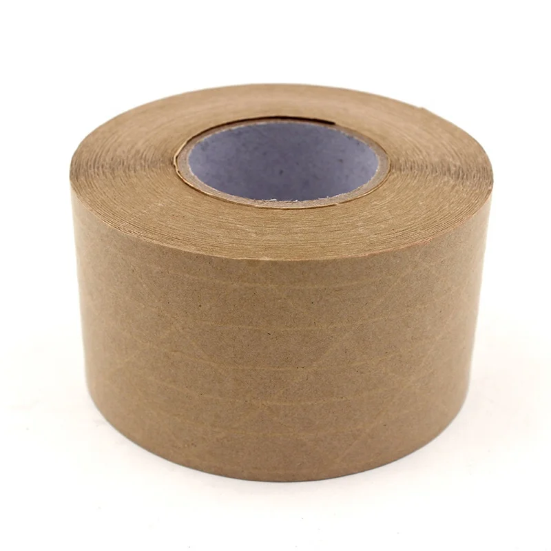 Custom free sample Eco Friendly printed water activated reinforced gummed kraft paper tape logo white kraft paper tape