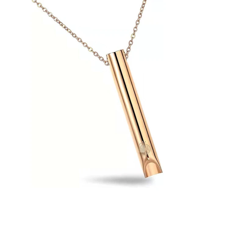 Customized Breathwork Tool Whistle Necklace Natural Calming Relief Meditation Stress Anxiety Relief Mindful Breathing Necklaces