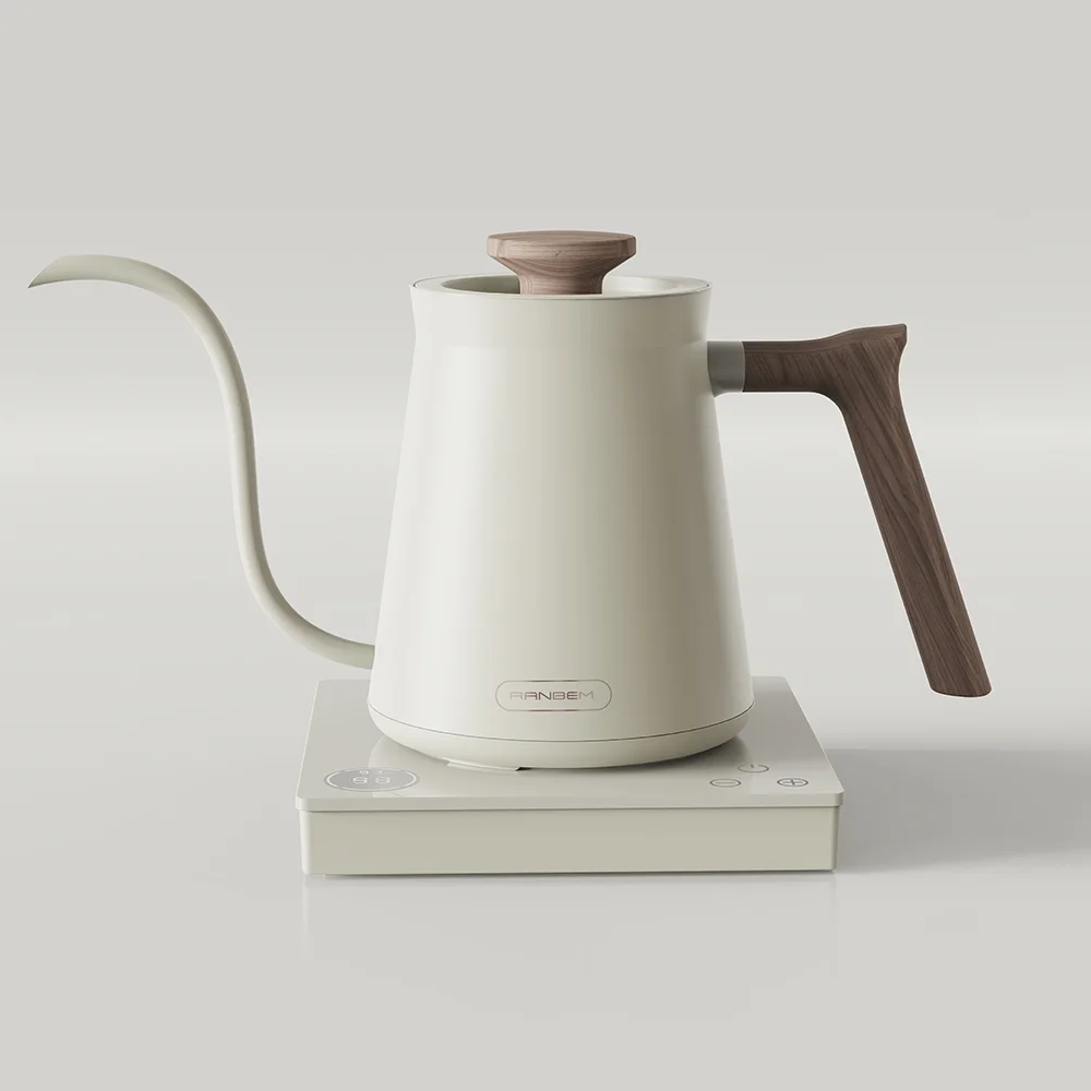 electric metal temperature control green with thermometer gooseneck kettle