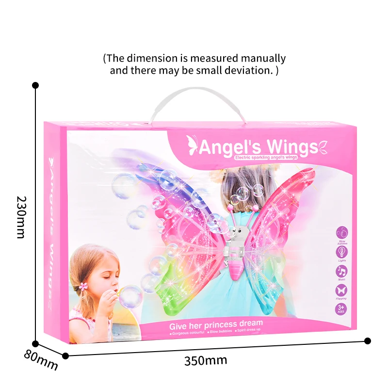 New design kids butterfly wings battery operated toys with music led fairy wing birthday gift for girls