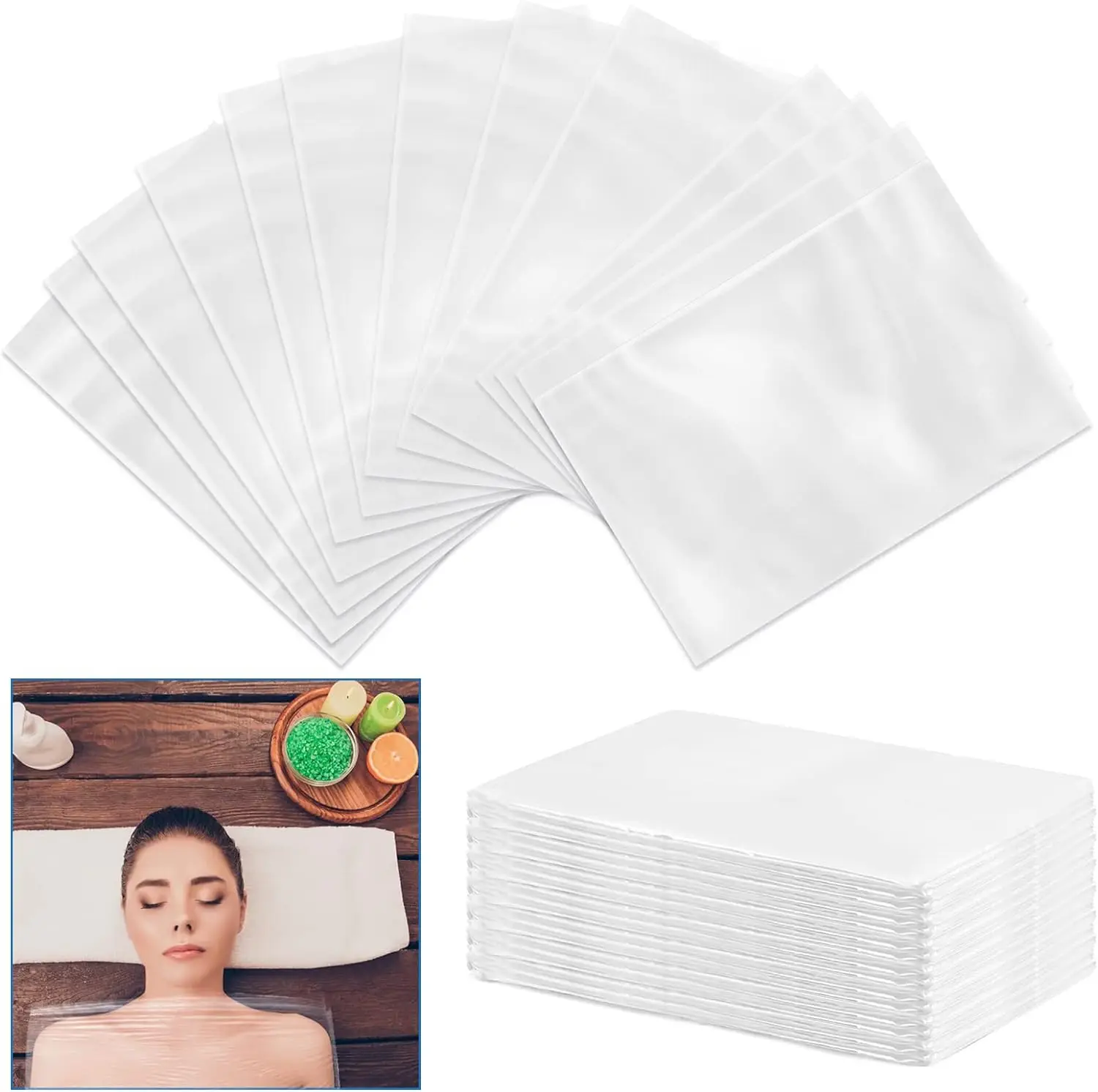 Sauna Accessories Disposable Sauna Blanket Liners Plastic Sheeting for Body Wrap