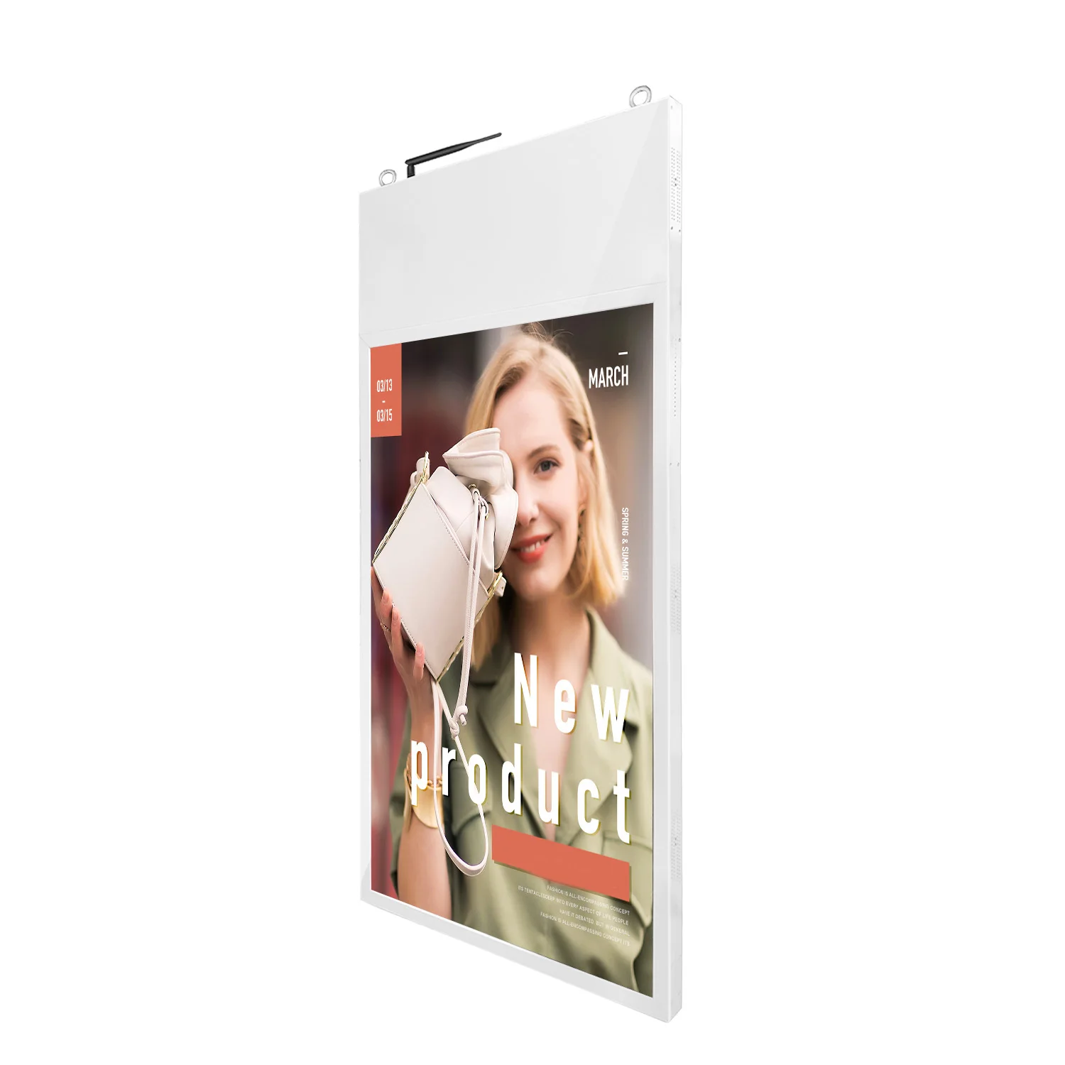 Aiyos Double Sided Hanging Digital Display 43 55inch digital display ad wifi menu holder power bank