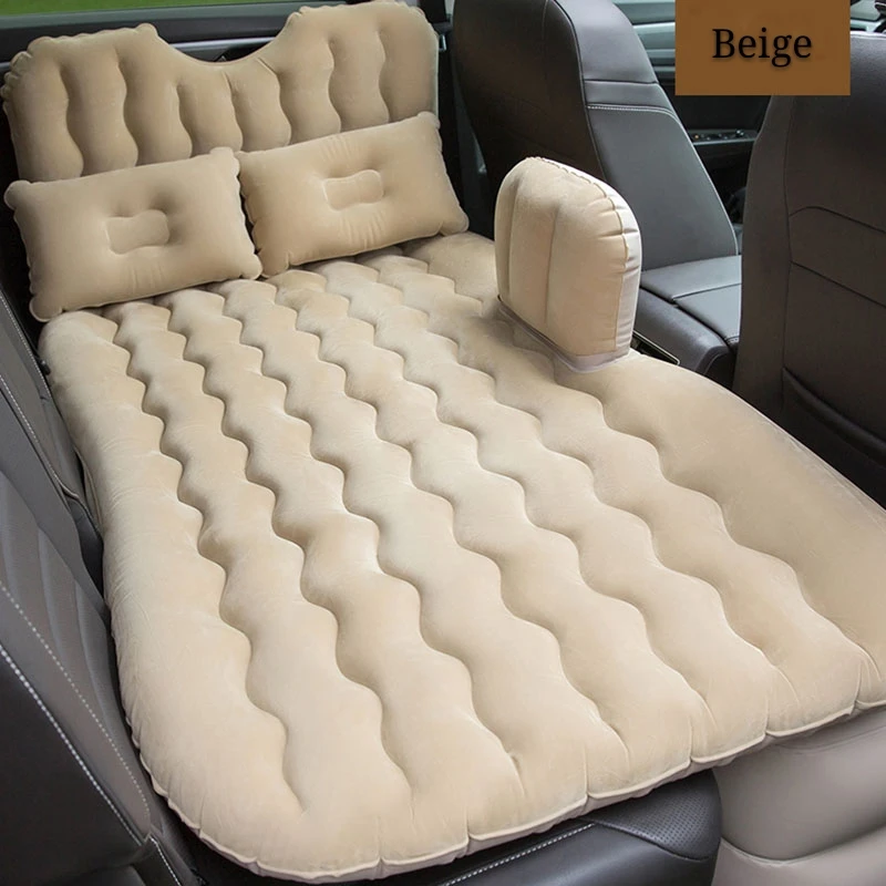 Car Inflatable Bed Portable Camping Air Mattress with 2 Air Pillows Universal SUV MPV