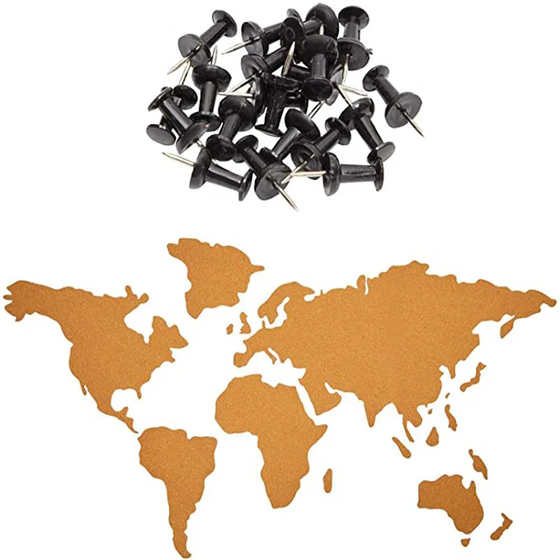 Cork World Map Puzzle background wall World travel footprint photo background wall panel