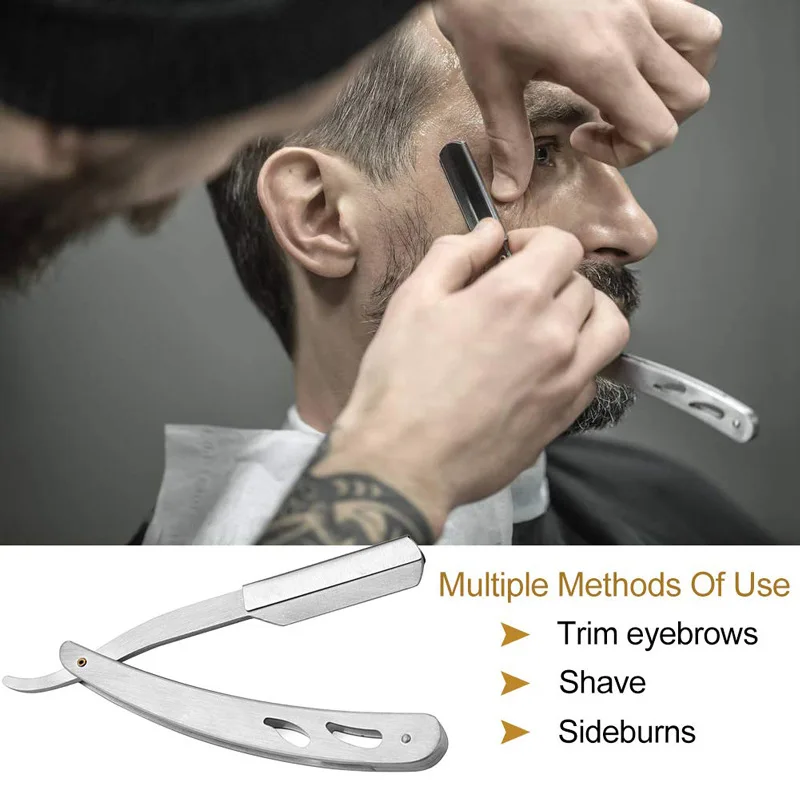 Mens beard grooming kit private label beard shaper tool single blade safety straight shaving  razor