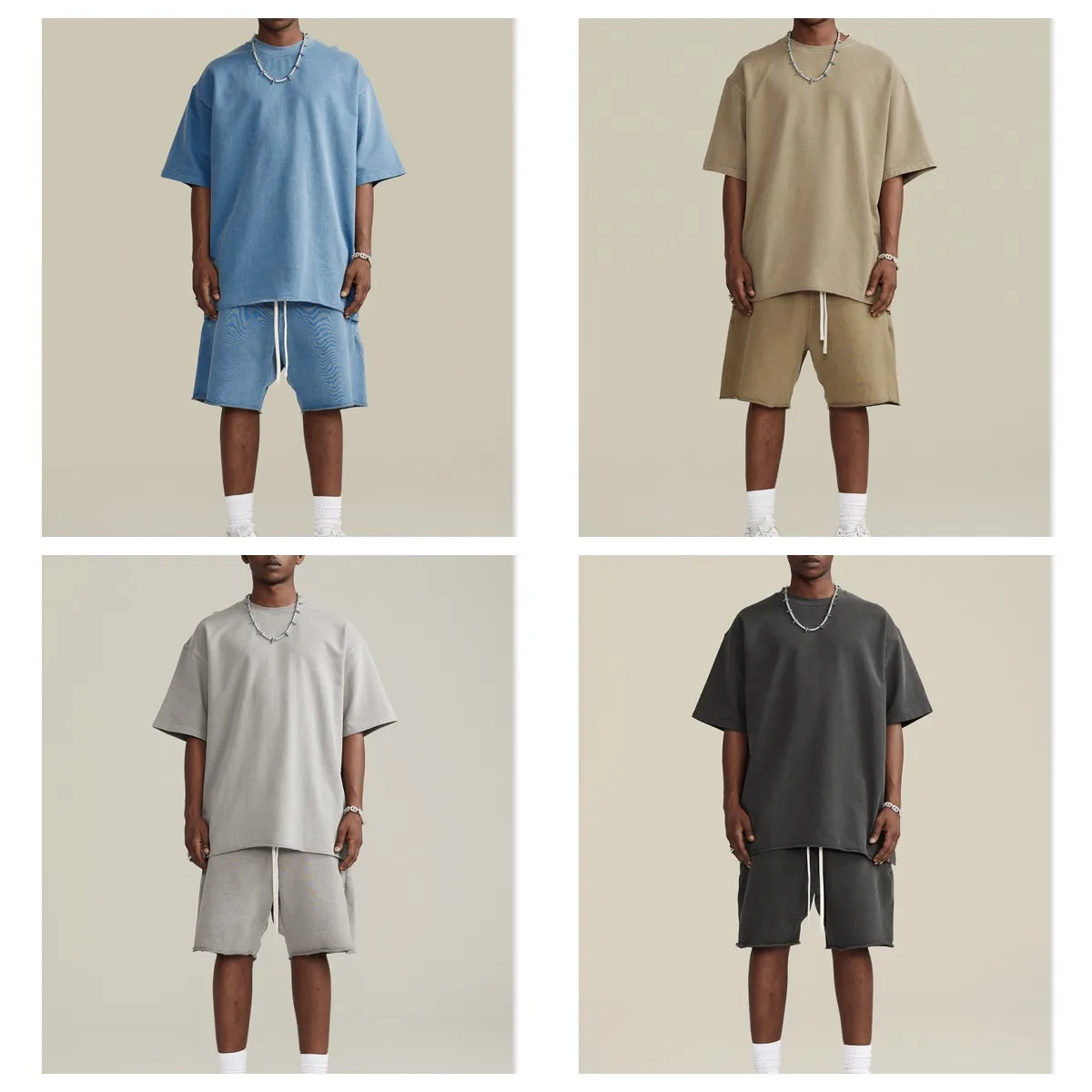 Heavyweight 260 gsm T shirt for men with logo cotton model tee high quality oversized customized wholesale blank t shirt