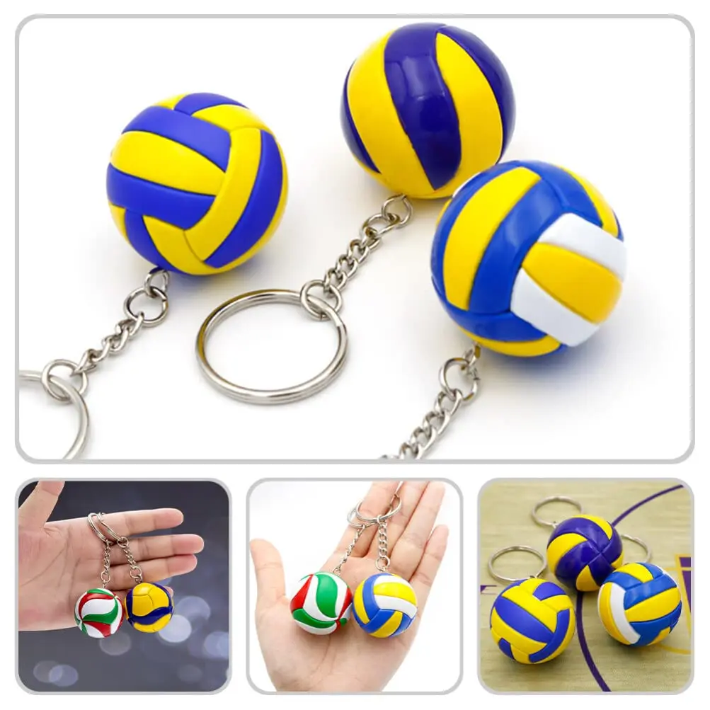Promotional customized souvenir small gift anime volleyball keychain 3d PVC volleyball pendant plastic keychain