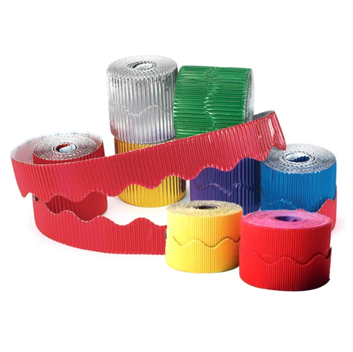 Wholesale scalloped  DIY decoration creative corrugated paper Card Border Roll
