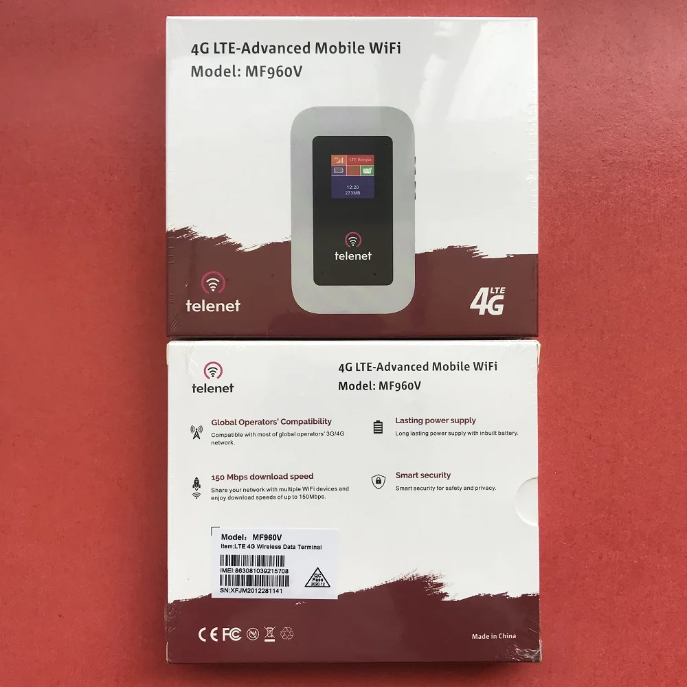 Мобильная точка доступа Telenet MF960V 4G WiFi 150 Мбит/с карманная Lte Wi-Fi роутер с поддержкой B3/B5/B7/B20
