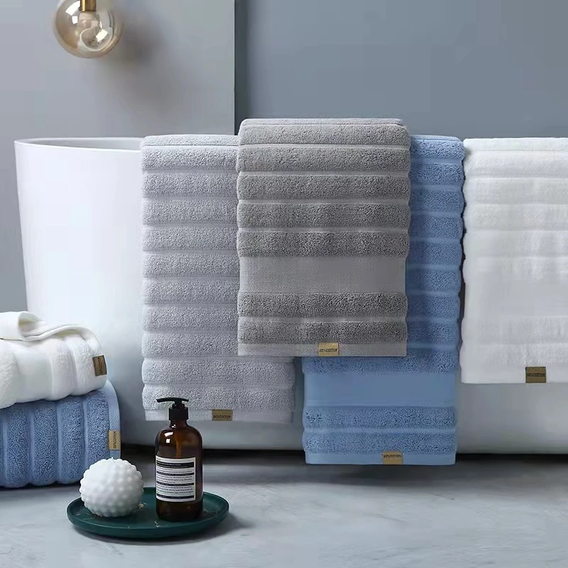 Custom jacquard bathroom towels 100% cotton thick hotel face towels 100 cotton