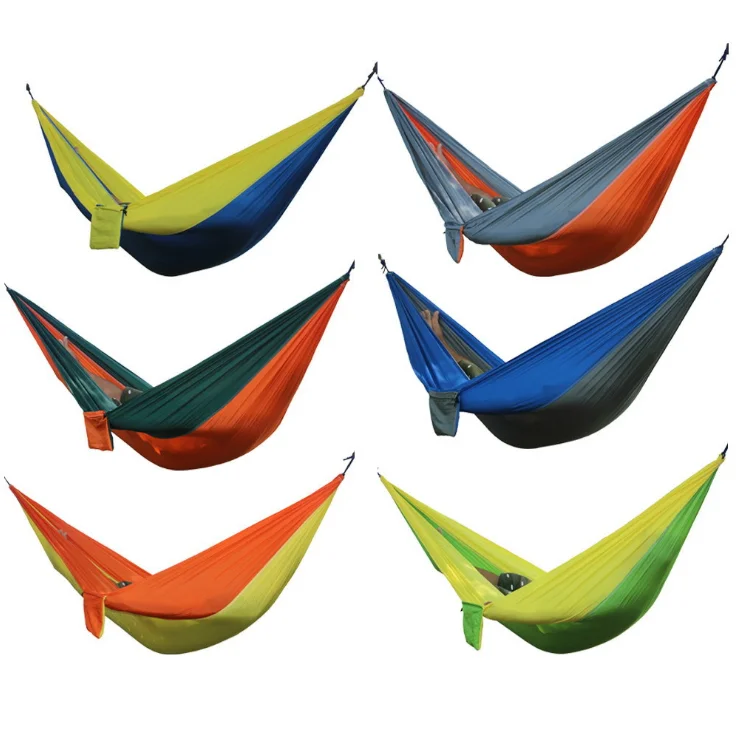 
Parachute cloth hammock double color splicing nylon silk swing outdoor camping hammock 