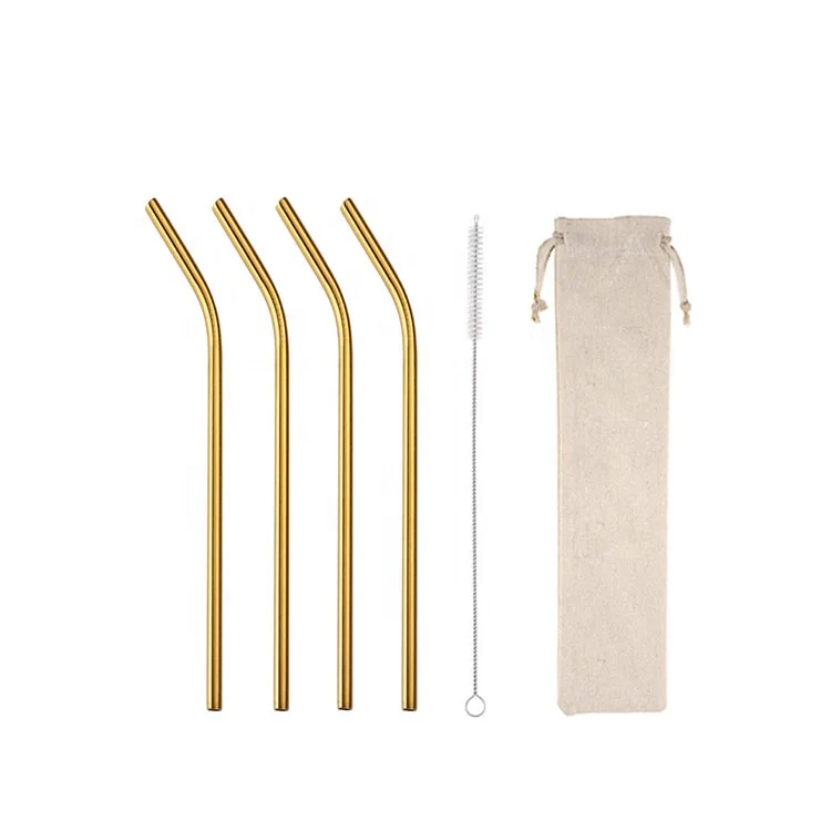 popular portable low moq low price 18 0 Top Seller 2019 Custom Logo Reusable Cocktail Metal Stainless Steel Straw