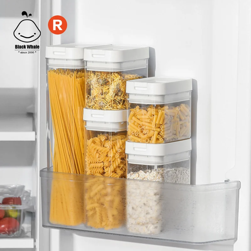 0.5L to 1.8L BPA Free Storage Container Set For food Snacks and Sugar with Easy Lock Lids Clear Plastic Canisters For Cereal