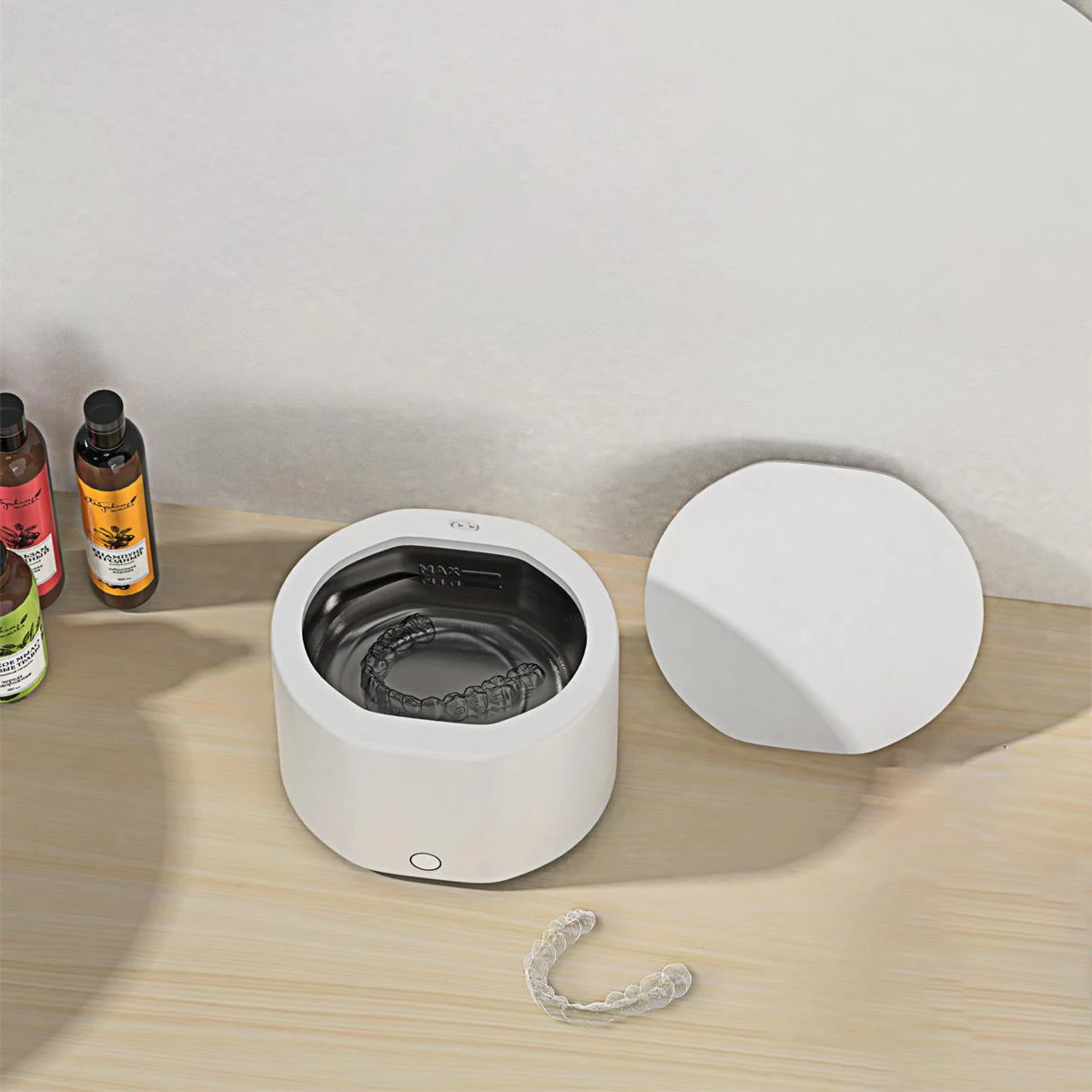 OEM Mini Household UV Function Denture Jewelry Dental Mouth Guard Toothbrush Head Retainer Cleaner Ultrasonic