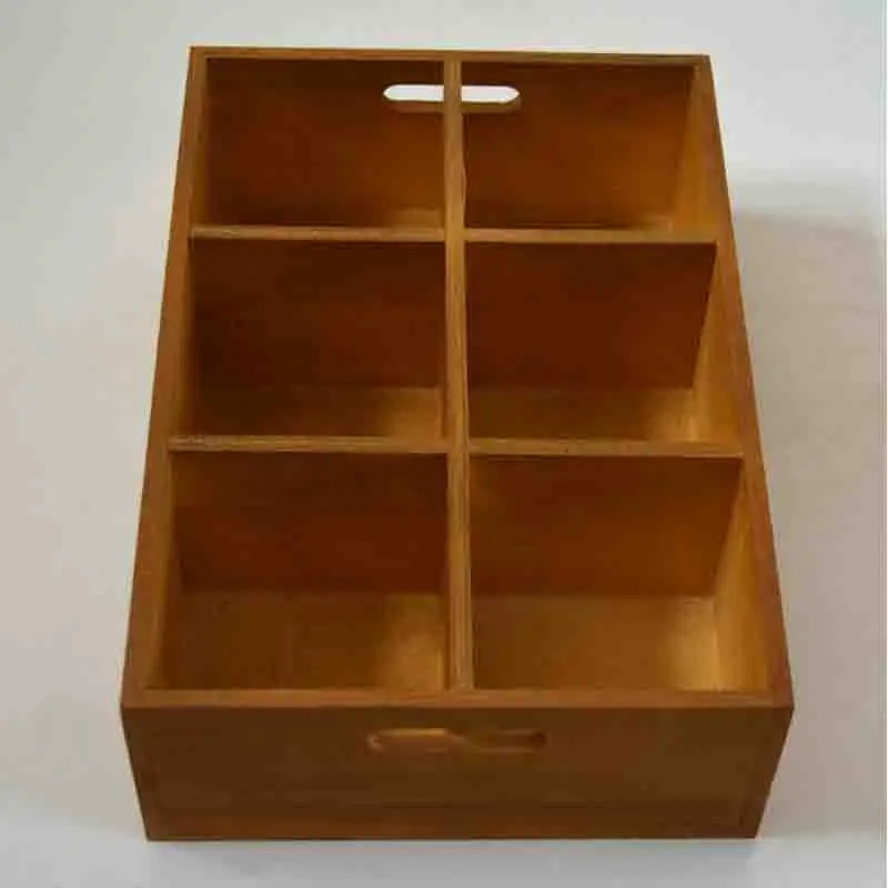 Classic Carved Wooden Nut and Candy Box with 4 Compartments Multifunctional Small Square Wedding Design No Lid