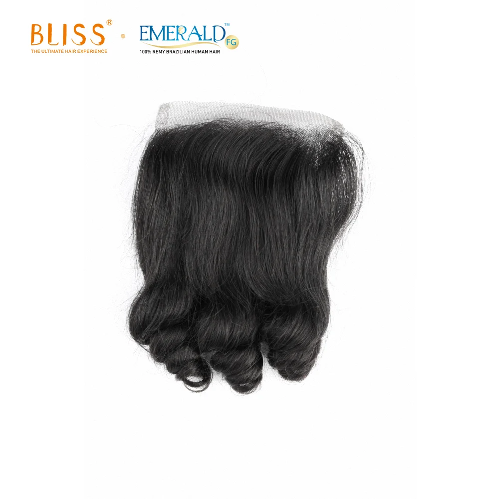Bliss Emerald 3+1Movad0 Funmi Bouncy Hair 100% Brazilian Human Hair Bundles 3 Bundles with Closure