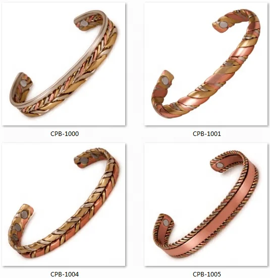 Wollet Antique Twisted Braided Wide Cuff Magnetic Therapy Pure Copper Bangle Bracelets