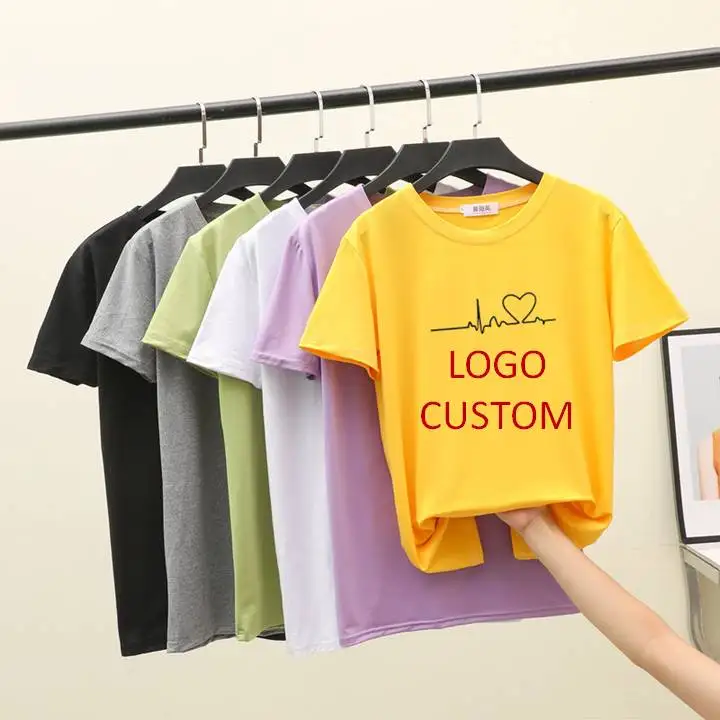 New summer 2020 loose-fitting T-shirts short sleeves O- neck solid-color casual fashion cartoon print women T-shirts